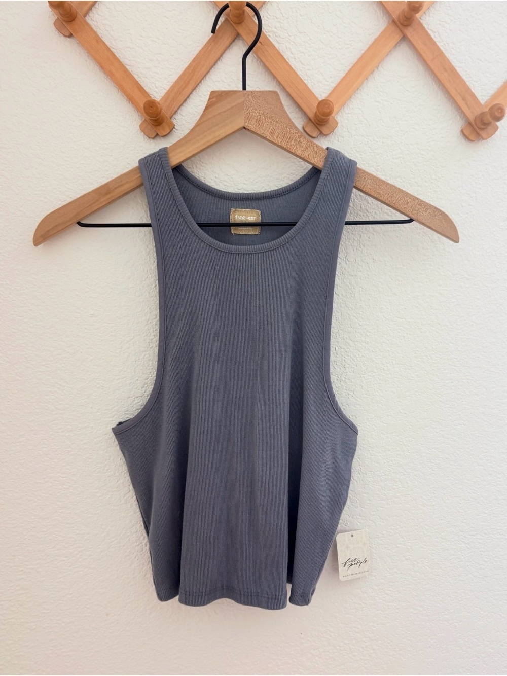 NWT Free People Free-est Ribbed Tank Top in Gray